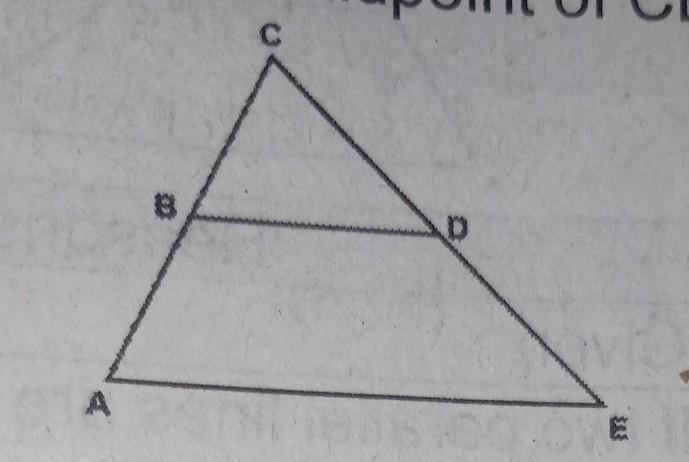 B is the midpoint of AC, D is the midpoint of CE, and AE = 11. Find BD. A. 4.5 B. 5.5 C-example-1