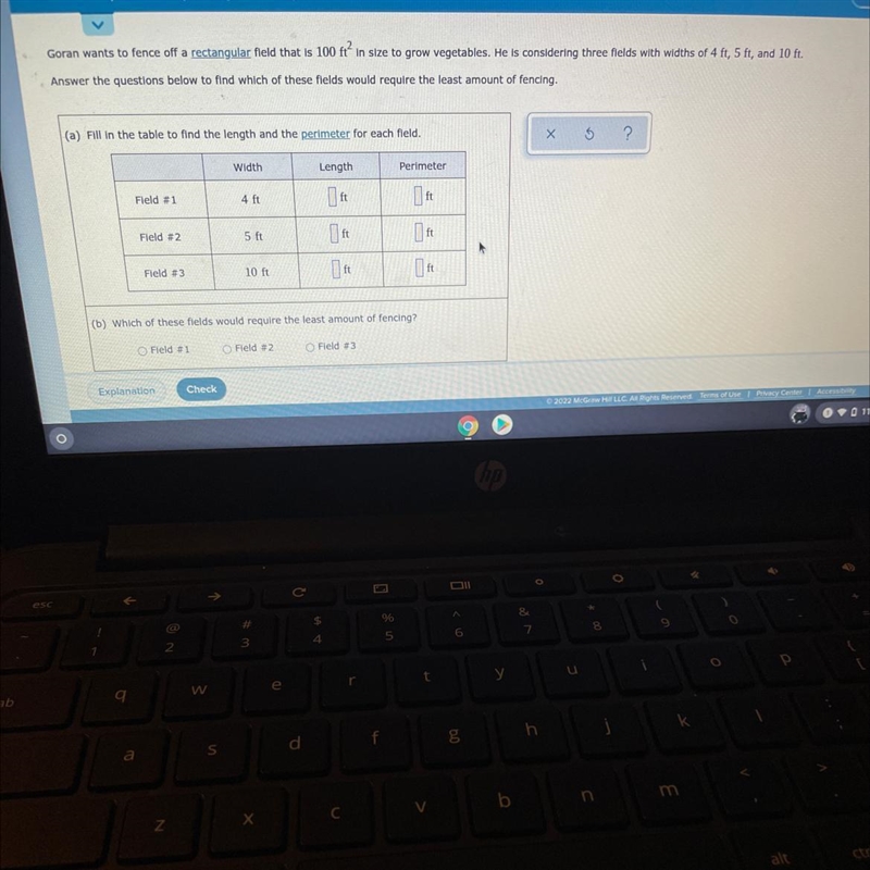 O ARITHMETIC AND ALGEBRA REVIEWWord problem on optimizing an area or perimeter-example-1