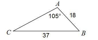 Solve the triangle. Round your answers to the nearest tenth.Answer Options:A. m∠B-example-1