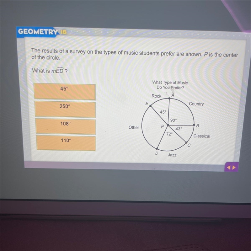 The results of a survey on the types of music students prefer are shown. P is the-example-1