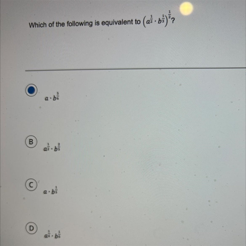 Which option is equivalent to the expression above-example-1