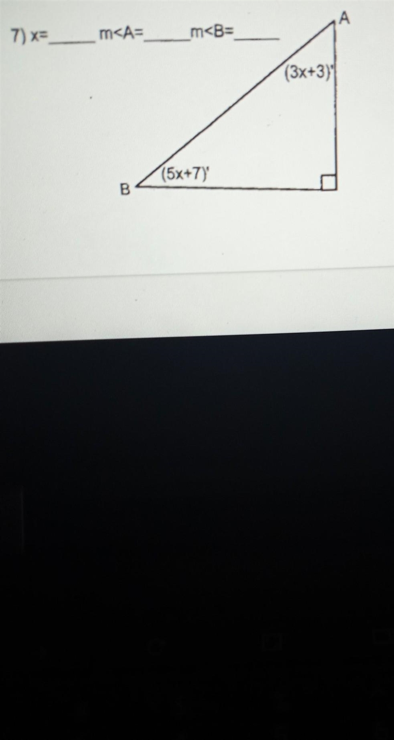 How do I find the variables and the measures of the angles-example-1