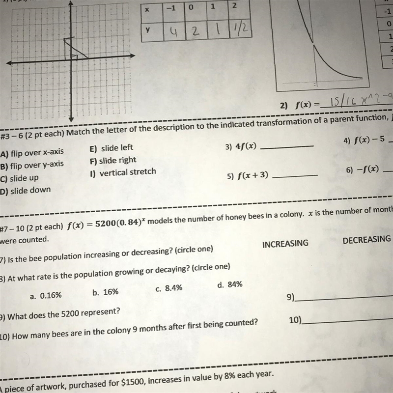 #13 - 6 (2 pt each) Match the letter of the description to the indicated transformation-example-1