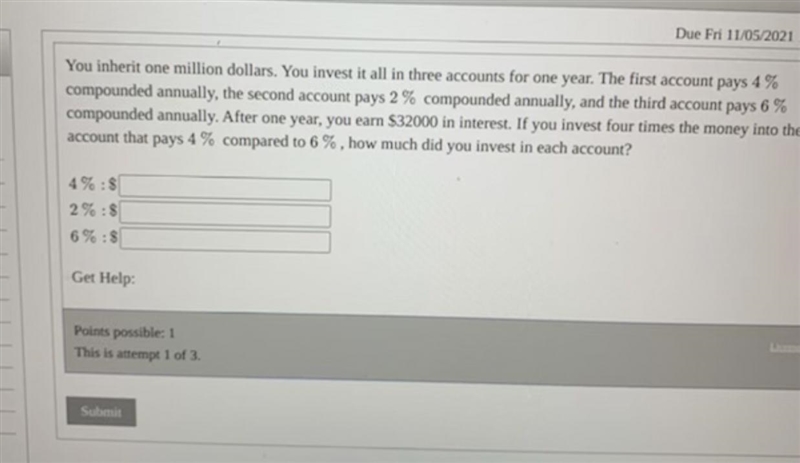 Please help with math homework! Fifth Tudor I have had to get-example-1