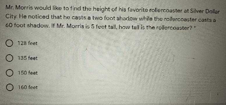 Mr. Morris would like to find the height of his favorite rollercoaster at Silver Dollar-example-1