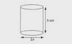 Diagram 5 shows a right cylinder with a diameter of 2xcm. Given that the total surface-example-1