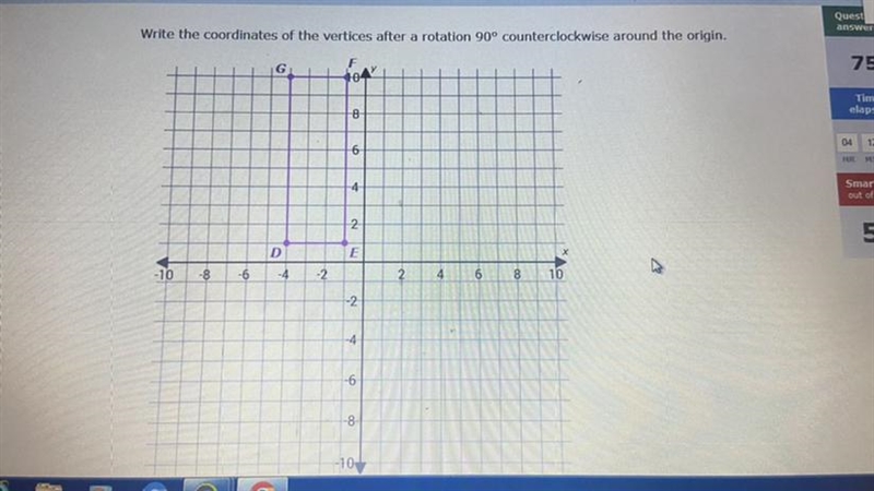 Write the coordinates of the vertices after a rotation 90° counterclockwise around-example-1