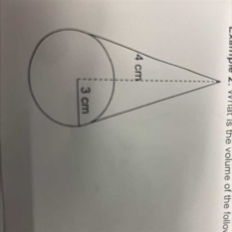 What is the volume of the following cone? What is the capacity?-example-1