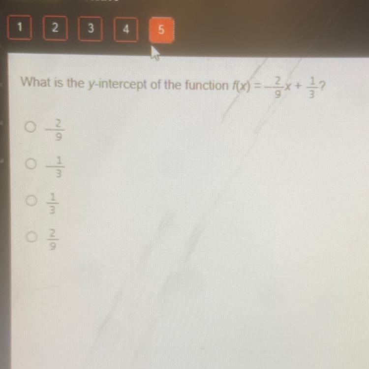 2xWhat is the y-intercept of the function f(x) = 0x + 글?ㅇ름29 13 13 2를01ㅇ글O9-example-1