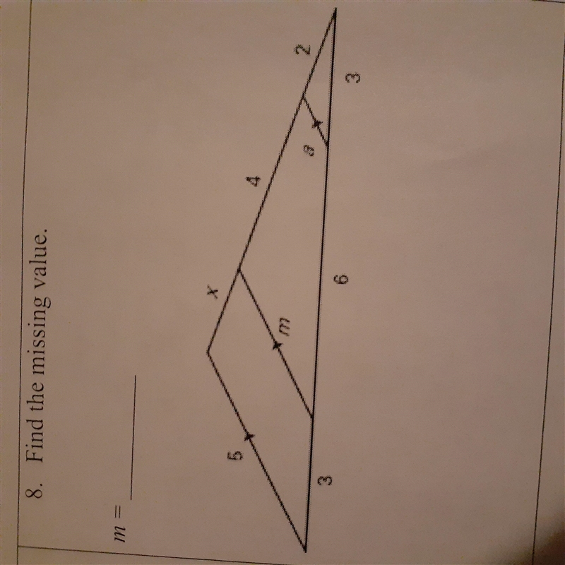 Find the missing value. m = m77 2. 3 6 3-example-1