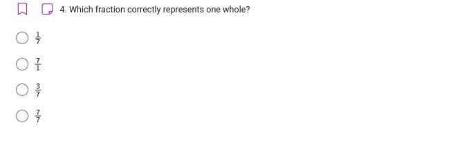 Which fraction correctly represents one whole?-example-1