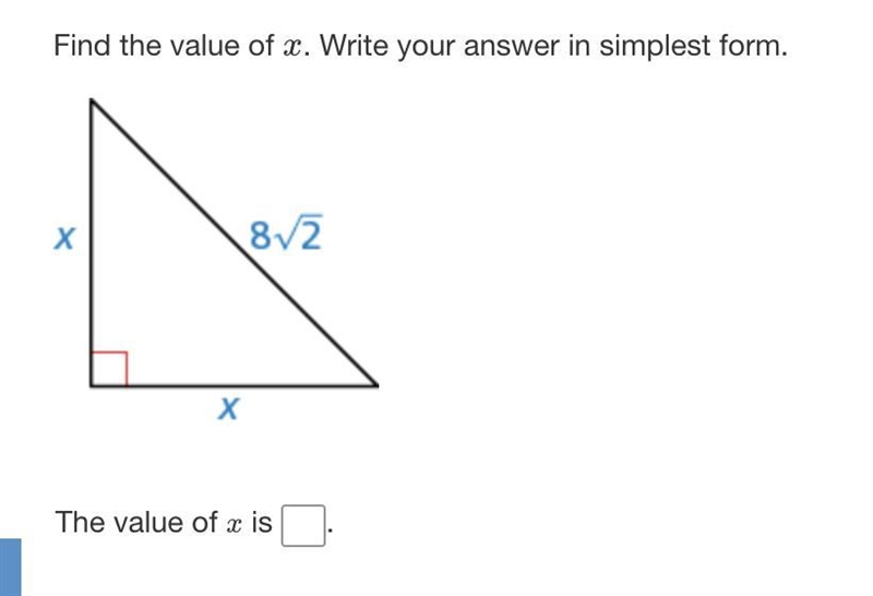 Find the value of x. Write answer in simplest form.-example-1