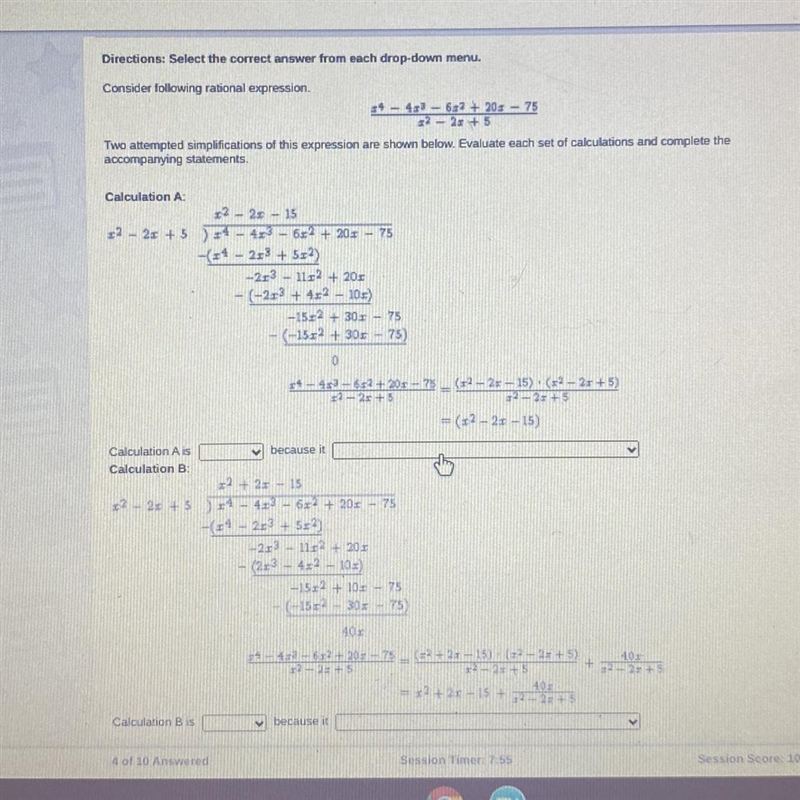 i need help with this asapcalculation a is (ACCURATE/INACCURATE) because it (incorrectly-example-1