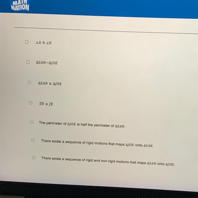 Which of the following statements are true, given Angle S cong to angle J and angle-example-1