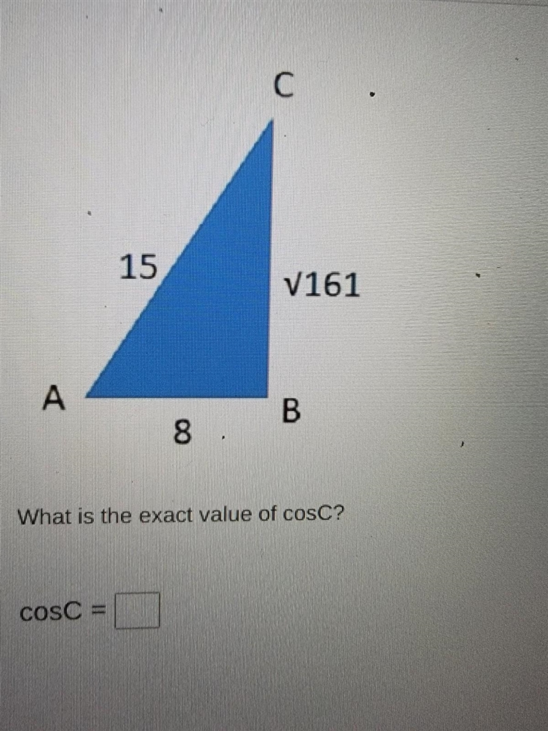 What is the exact value of cosC​-example-1