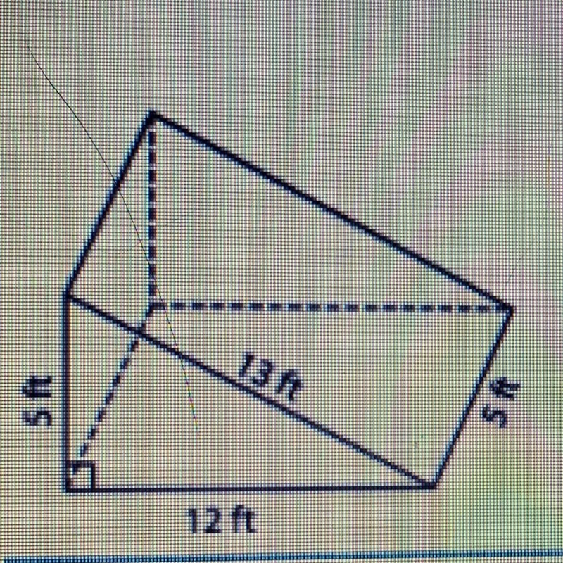 What is the surface area of the following solid? *13 ft 12ft 5ft 5ft-example-1