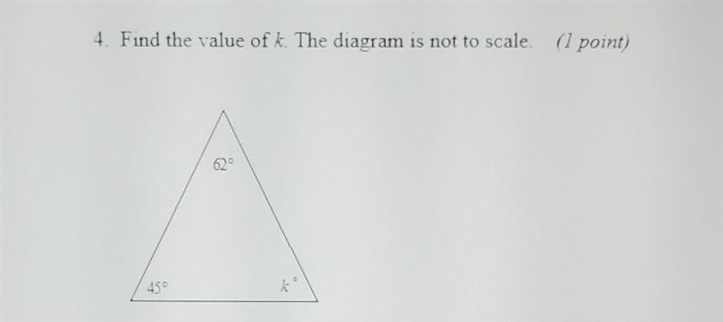 4. Find the value of k. The diagram is not to scale.​-example-1