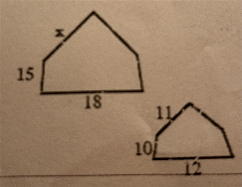 10. The figures below are similar. State the ratio of similarity and then use it to-example-1