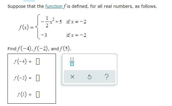 Evaluating a piece-wise function. 10 pts-example-1