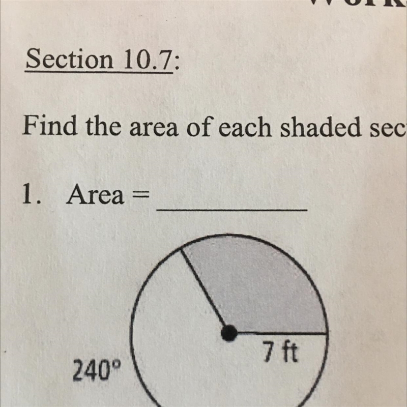 Please assist me in solving. I do not know where to start. Find the area of the shaded-example-1