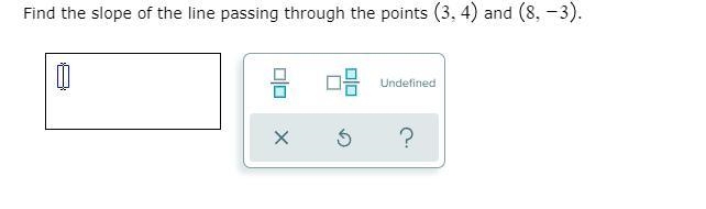 Find the slope of the line passing through the points and .-example-1