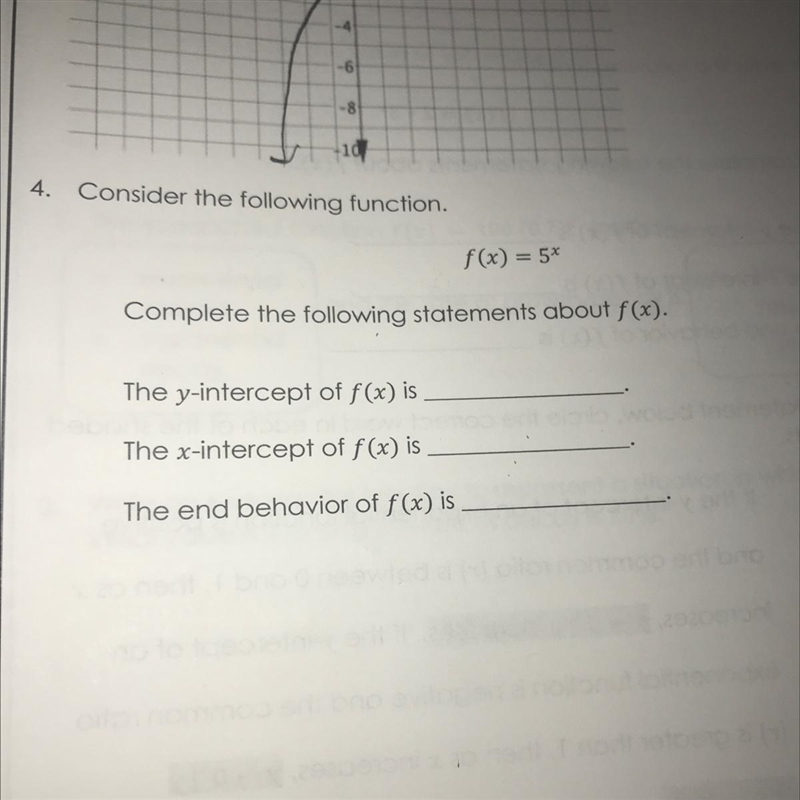 4. Consider the following function.f(x) = 5*Complete the following statements about-example-1