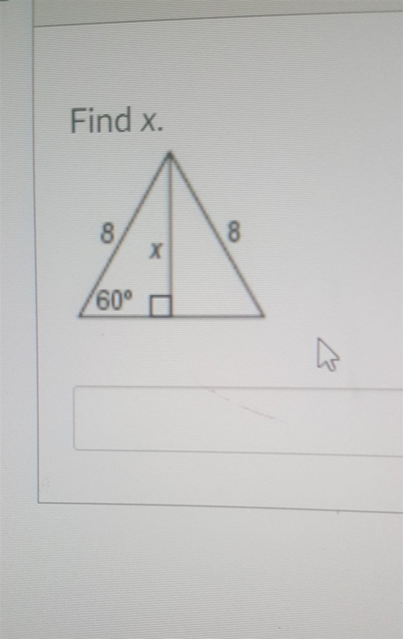 Pls help me i habe to used sin cos tan to find x but i dont know howTrigonometry-example-1