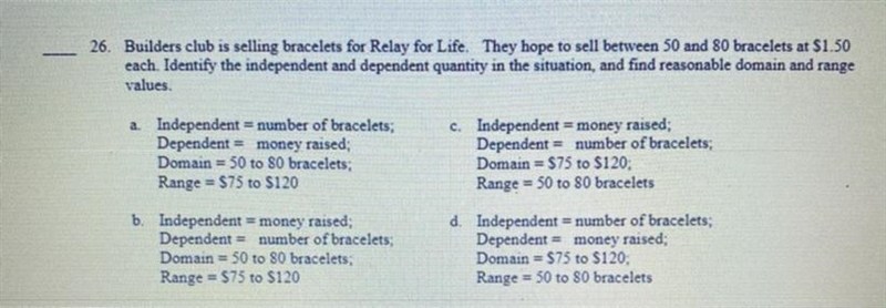 Builders club is selling bracelets for Relay for Life. They hope to sell between 50 and-example-1