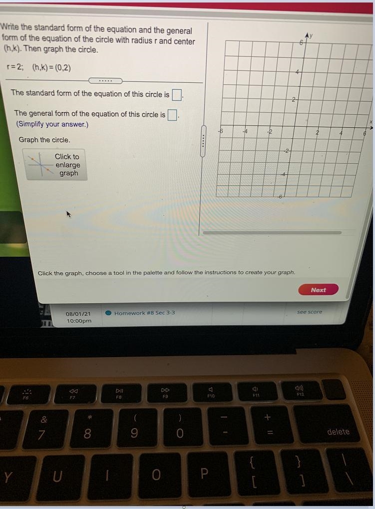 Write the standard form of the equation and the generalform of the equation of the-example-1