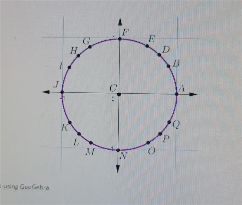 a segment drawn from the center of the circle to which letter creates a terminal side-example-1