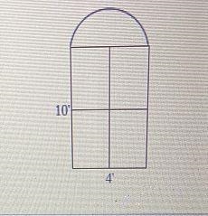 A Norman window consists of a rectangle surmounted by a semicircle. Find the area-example-1