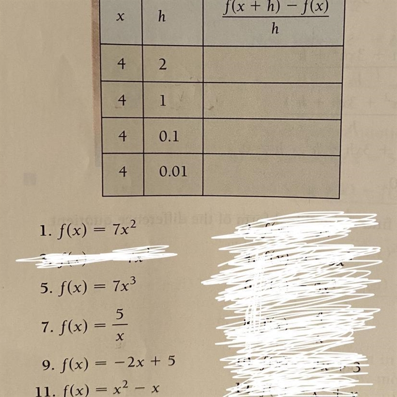 For the function #1, (a) find a simplified form of the difference quotient and (b-example-1