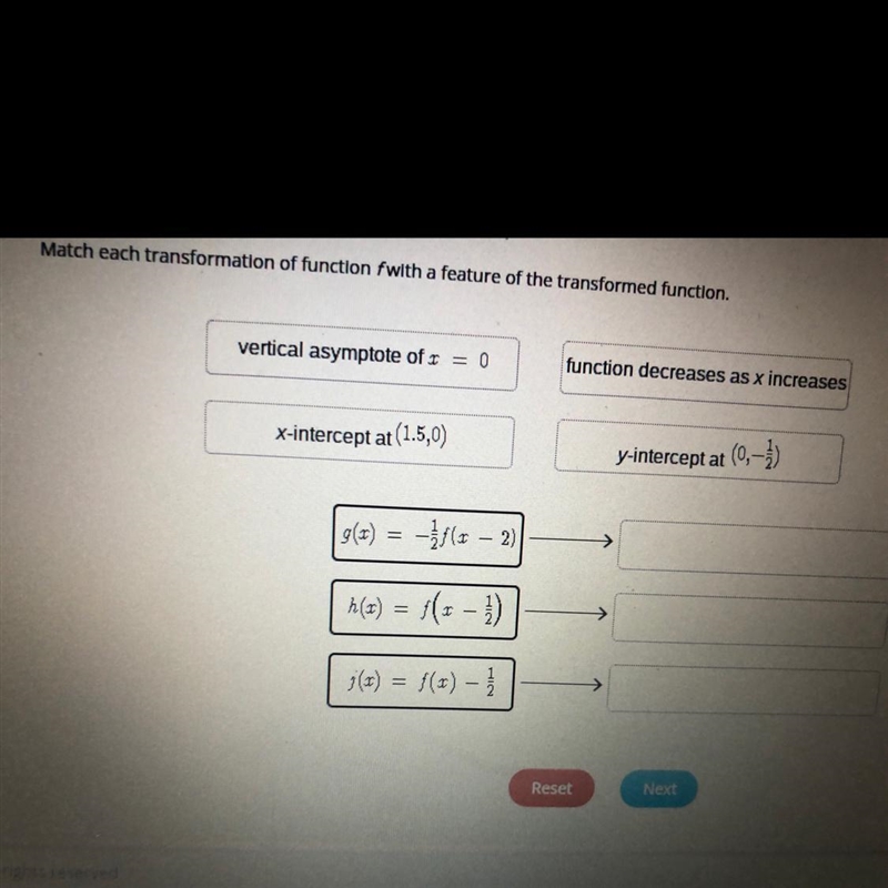 Given f(x) = ln(x), which is the correct answers ?-example-1