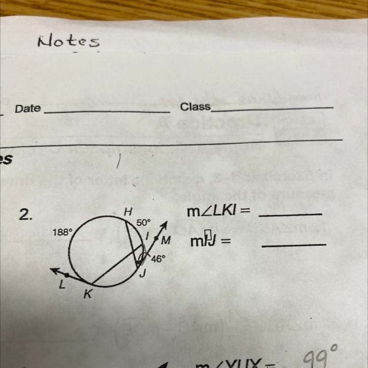 How to find the measurement of the angle outside of the circle-example-1