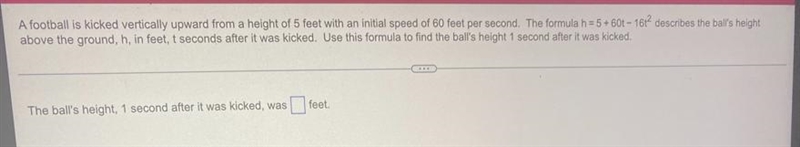 A football is kicked vertically upward from a height of 5 feet with an initial speed-example-1