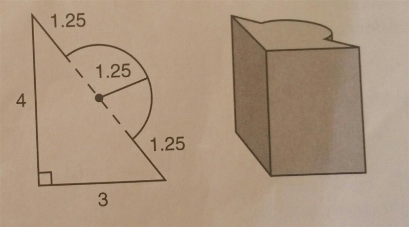 Find the volume of a right solid whose base is shown on the left and whose height-example-1