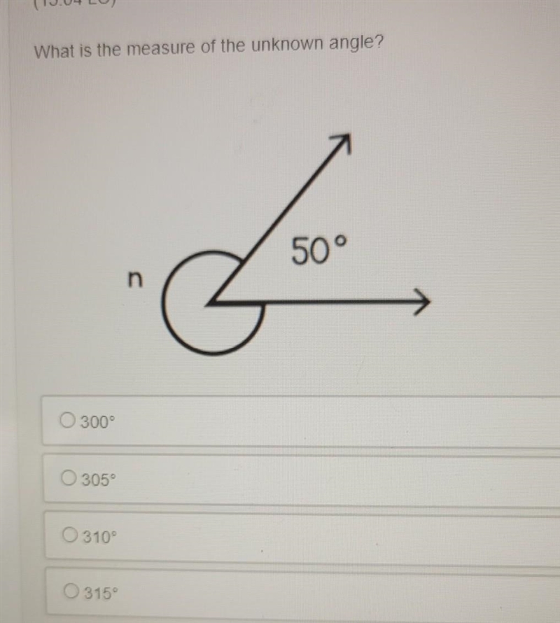 What is the measure of the unknown angle? 7 50° n​-example-1