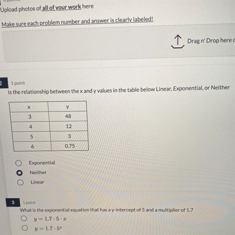 Is the relationship between the X and Y values in the table below linear, exponential-example-1