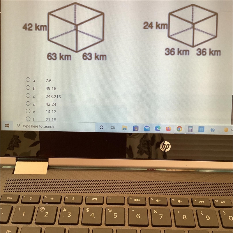 What is the ratio of the surface areas from large to small-example-1