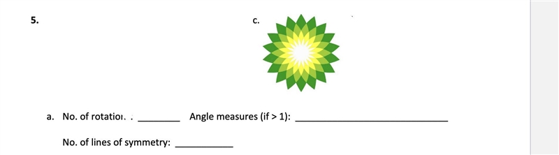 for this figure, what are the Number of rotations: Angle measures (if > 1): Number-example-1