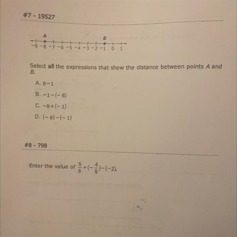 Select all the expressions that show the distance between points A and B. PICTURE-example-1