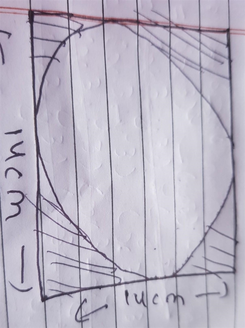 Find the area of shaded region length 14cm breadth 14 cm ​-example-1