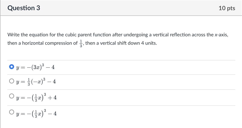 Please help me write the equation for a cubic. Thanks!-example-1