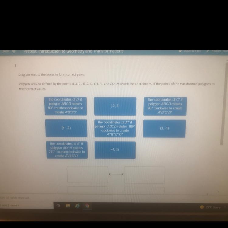 Drag the tiles to the boxes to from correct pairs.-example-1