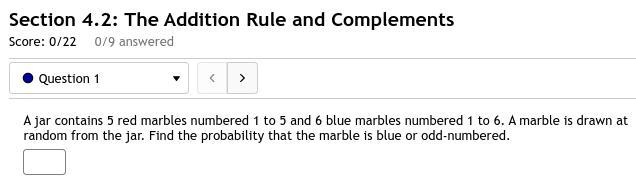 1. A jar contains 5 red marbles numbered 1 to 5 and 6 blue marbles numbered 1 to 6. A-example-1