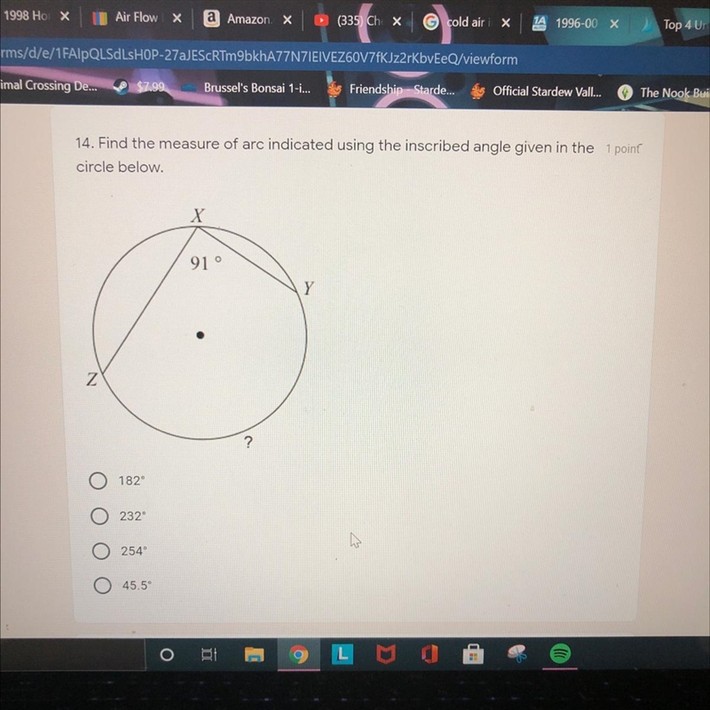 Find the measure of arc indicated using the inscribed angle given in thecircle below-example-1