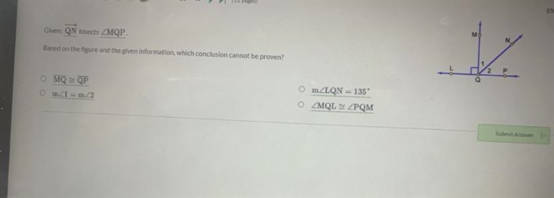 Based on the figure and the given information, which conclusion cannot be proven? Given-example-1