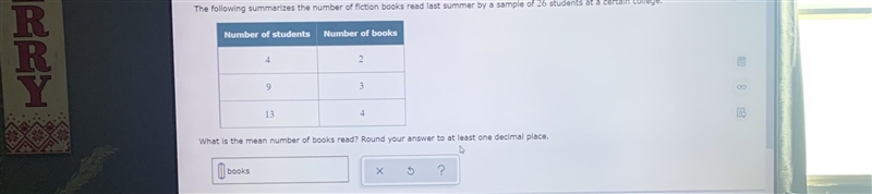 The following summarizes the number of fiction books read last summer by a sample-example-1