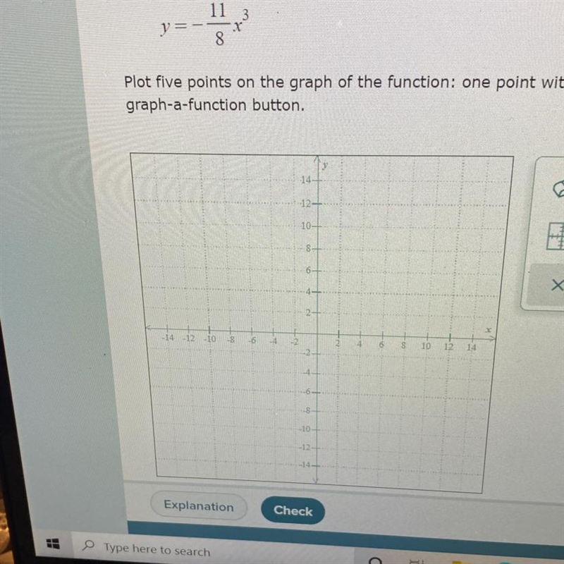 Graph the function below. Plot 5 points on the graph of the function, one point with-example-1