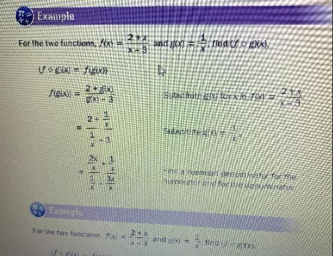 How do you find a common denominator for a function Explain how to pass from step-example-1